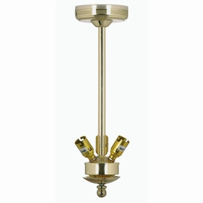 14 Inch Drop Suspension Polished Brass 3 Light Fitting modern ceiling lamp