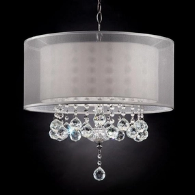 19"H Ceiling Lamp, Hanging Crystal mini decorative bulb