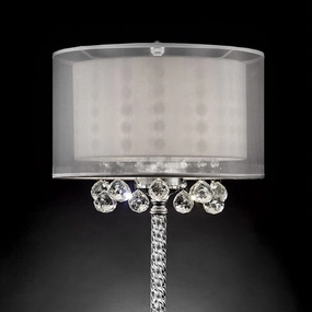 30"H Table Lamp, Hanging Crystal mini decorative bulb