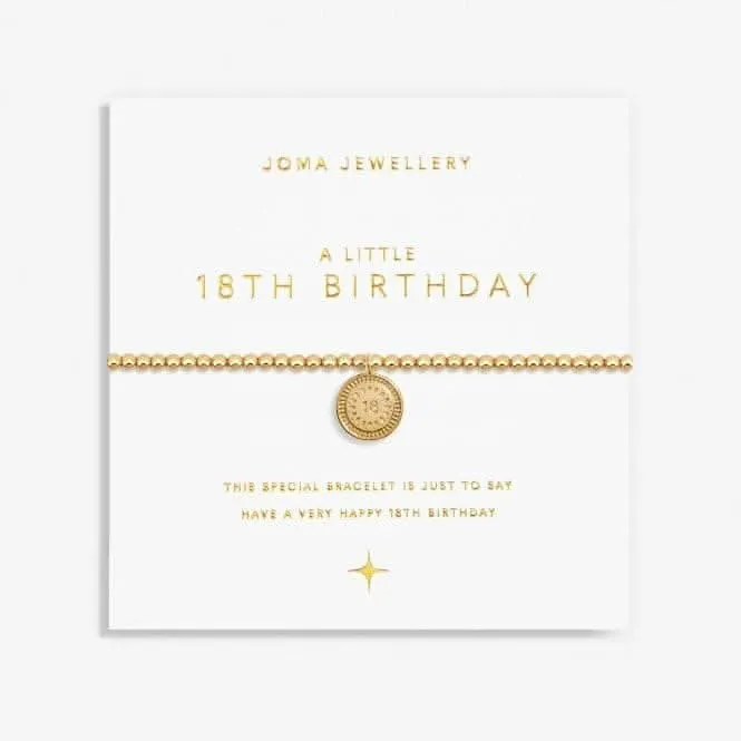 A Little 18th Birthday Gold Plated 17.5cm Stretch Bracelet 6987 Joma Jewellery