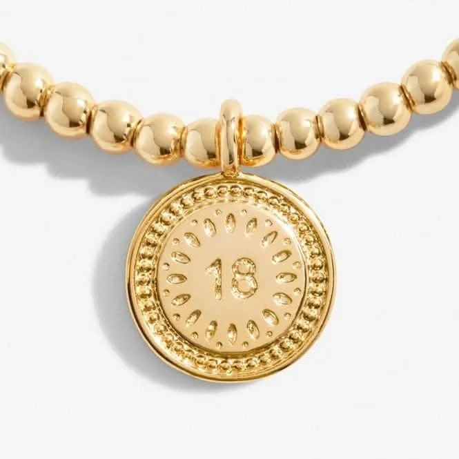 A Little 18th Birthday Gold Plated 17.5cm Stretch Bracelet 6987 Joma Jewellery