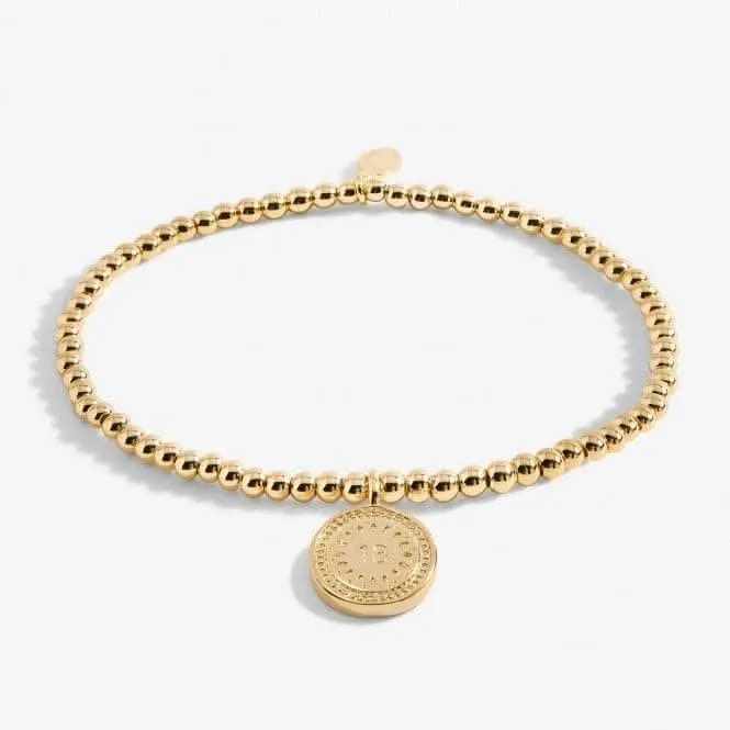A Little 18th Birthday Gold Plated 17.5cm Stretch Bracelet 6987 Joma Jewellery