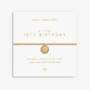 A Little 18th Birthday Gold Plated 17.5cm Stretch Bracelet 6987 Joma Jewellery