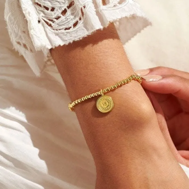 A Little 18th Birthday Gold Plated 17.5cm Stretch Bracelet 6987 Joma Jewellery