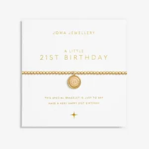 A Little 21st Birthday Gold Plated 17.5cm Stretch Bracelet 6988 Joma Jewellery