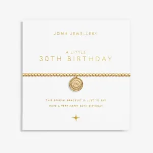 A Little 30th Birthday Gold Plated 17.5cm Stretch Bracelet 6989 Joma Jewellery