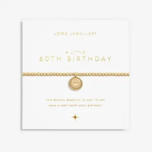 A Little 60th Birthday Gold Plated 17.5cm Stretch Bracelet 6992 Joma Jewellery