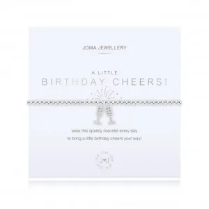 A Little Birthday Cheers! Silver 17.5cm Stretch Bracelet 4345 Joma Jewellery