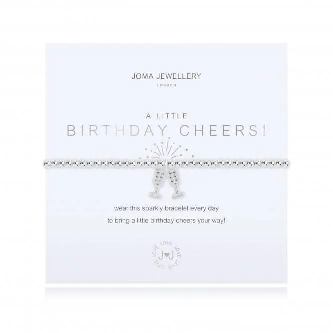 A Little Birthday Cheers! Silver 17.5cm Stretch Bracelet 4345 Joma Jewellery
