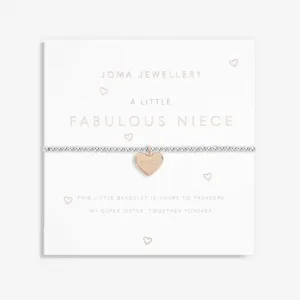 A Little Fabulous Niece Silver Rose Gold Plated 15.5cm Bracelet C716 Joma Jewellery