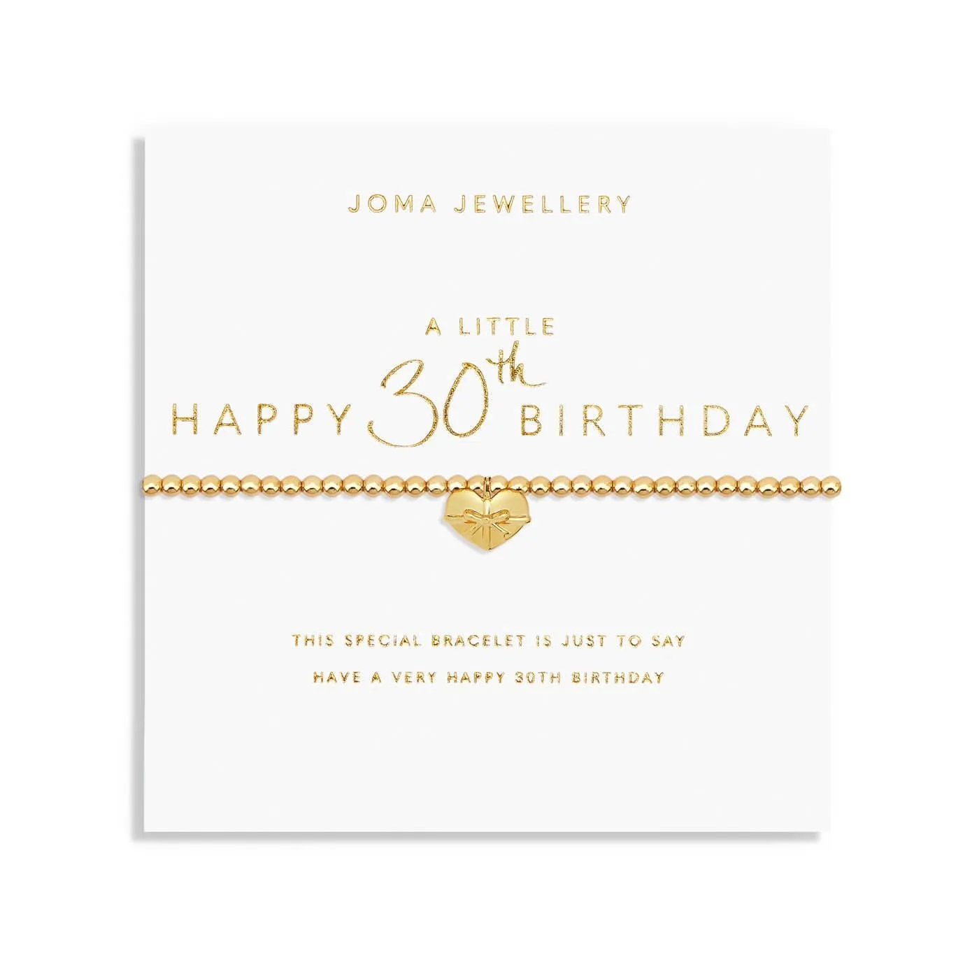 A Little Happy 30th Birthday Gold Plated Bracelet 7582 Joma Jewellery