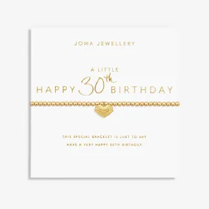 A Little Happy 30th Birthday Gold Plated Bracelet 7582 Joma Jewellery