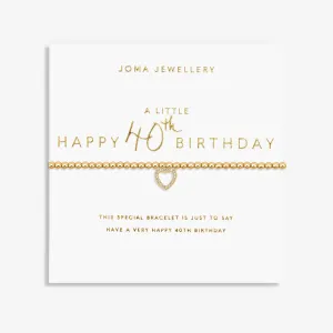 A Little Happy 40th Birthday Gold Plated Bracelet 7583 Joma Jewellery