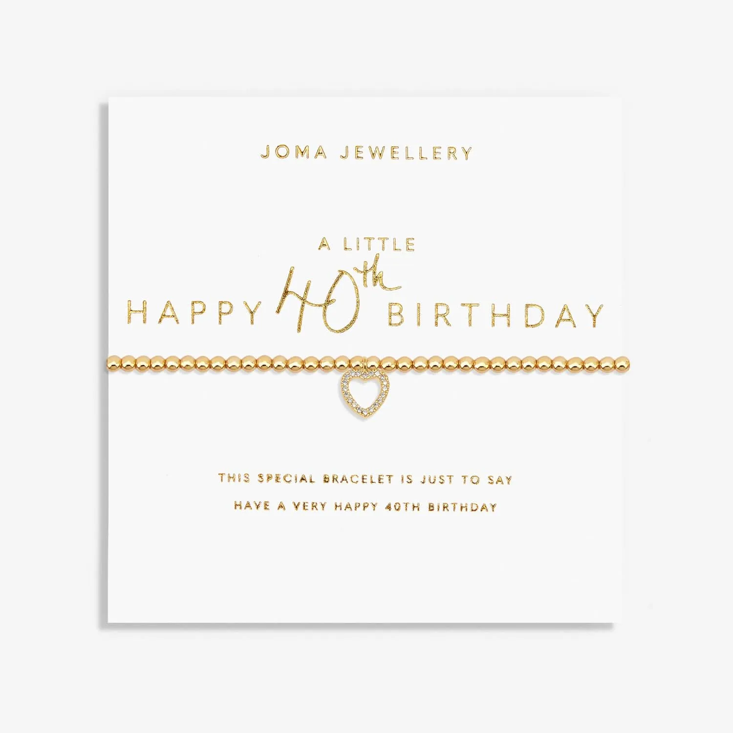 A Little Happy 40th Birthday Gold Plated Bracelet 7583 Joma Jewellery