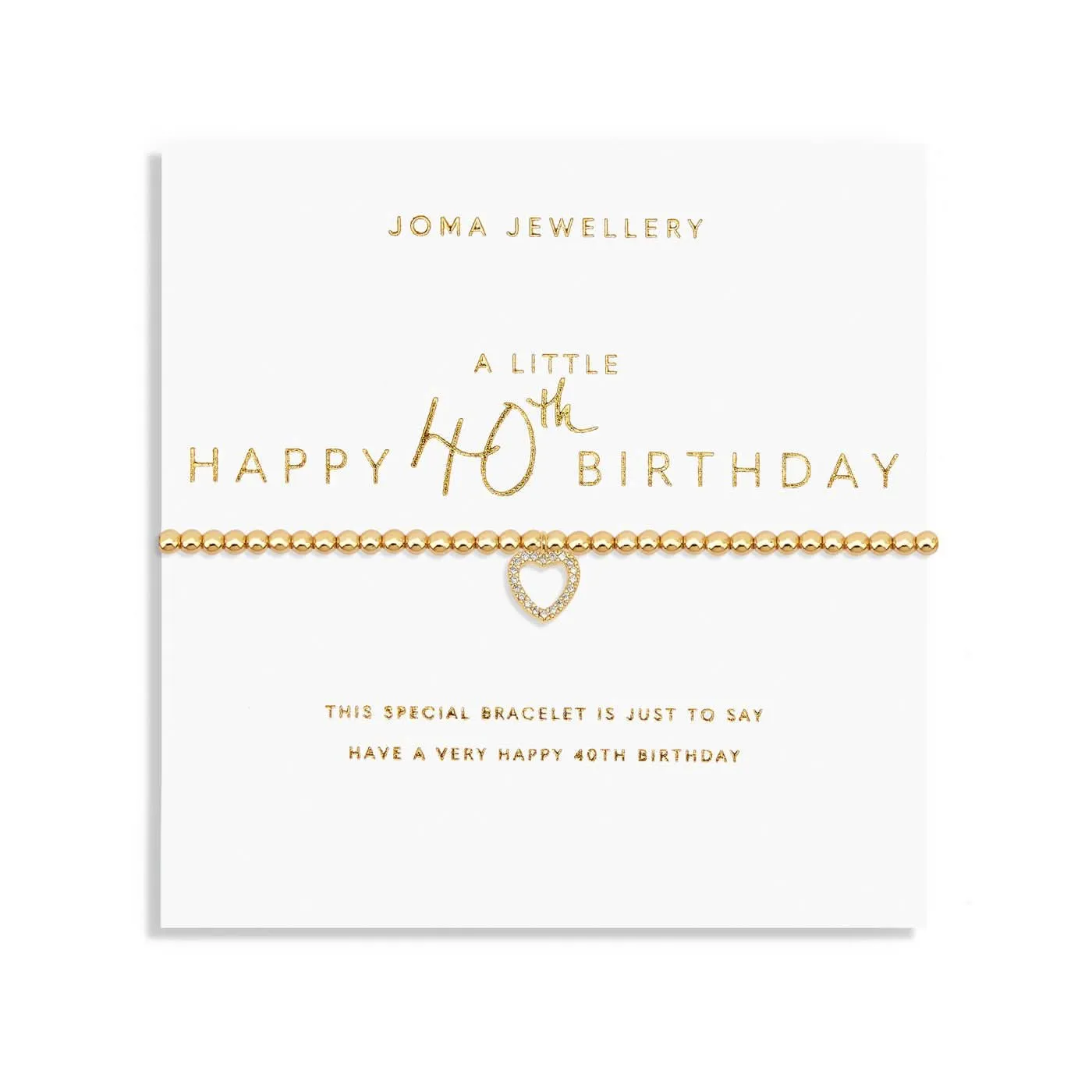 A Little Happy 40th Birthday Gold Plated Bracelet 7583 Joma Jewellery