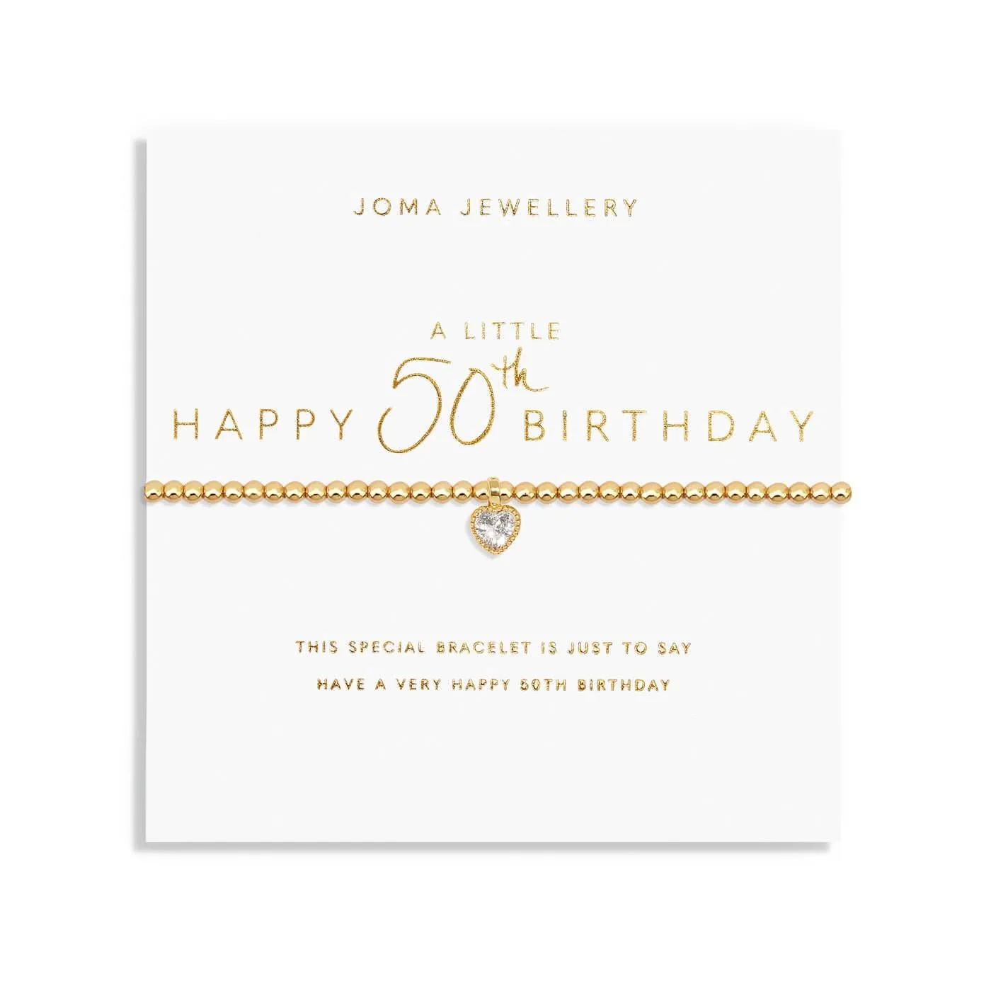 A Little Happy 50th Birthday Gold Plated Bracelet 7584 Joma Jewellery
