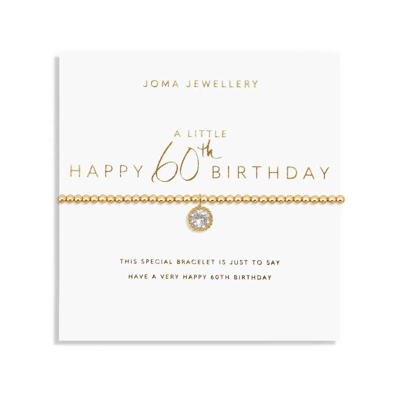 A Little Happy 60th Birthday Gold Plated Bracelet 7585 Joma Jewellery
