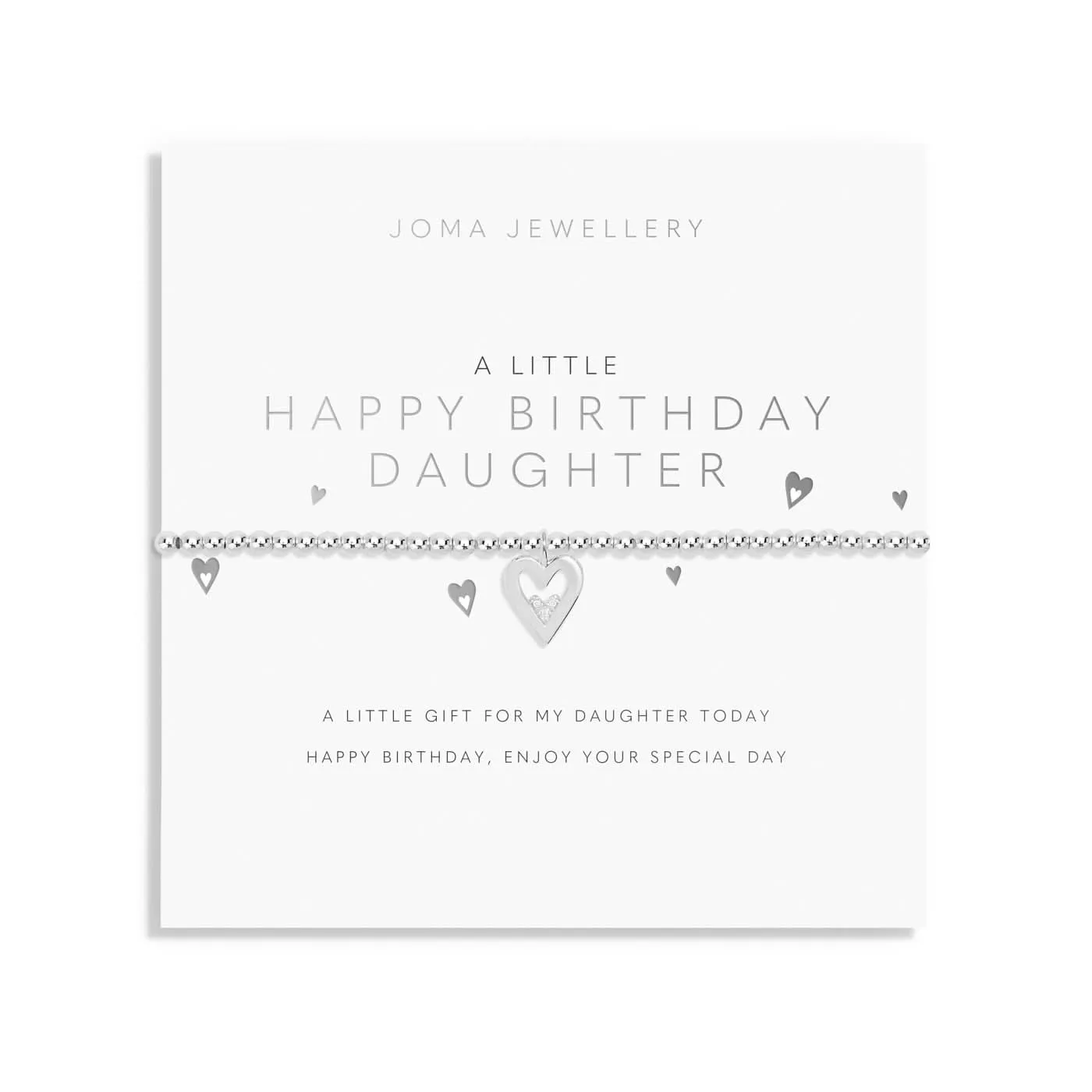 A Little Happy Birthday Daughter Silver Plated Bracelet 7407 Joma Jewellery