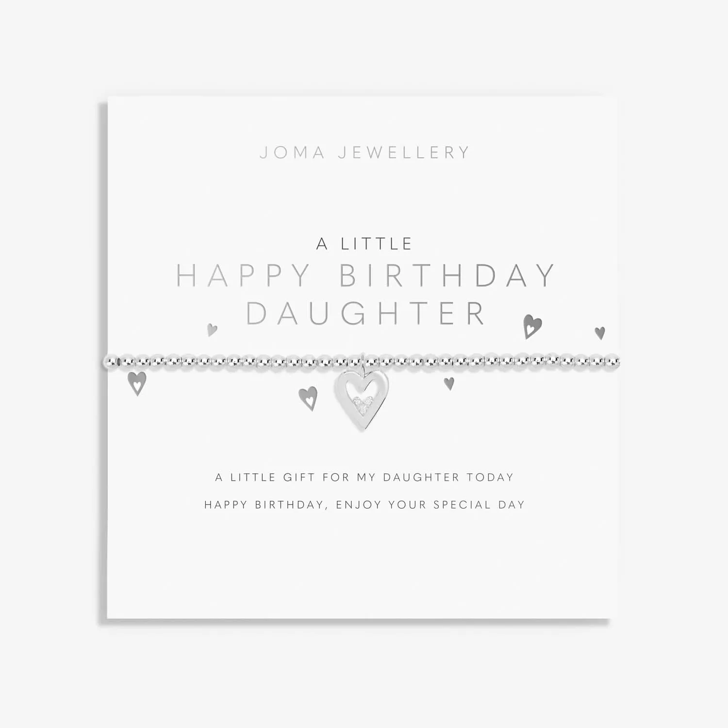 A Little Happy Birthday Daughter Silver Plated Bracelet 7407 Joma Jewellery