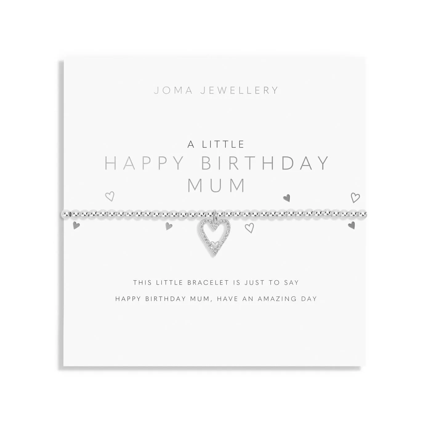 A Little Happy Birthday Mum Silver Plated Bracelet 7405 Joma Jewellery