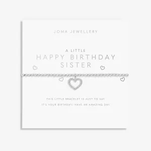 A Little Happy Birthday Sister Silver Plated Bracelet 7406 Joma Jewellery