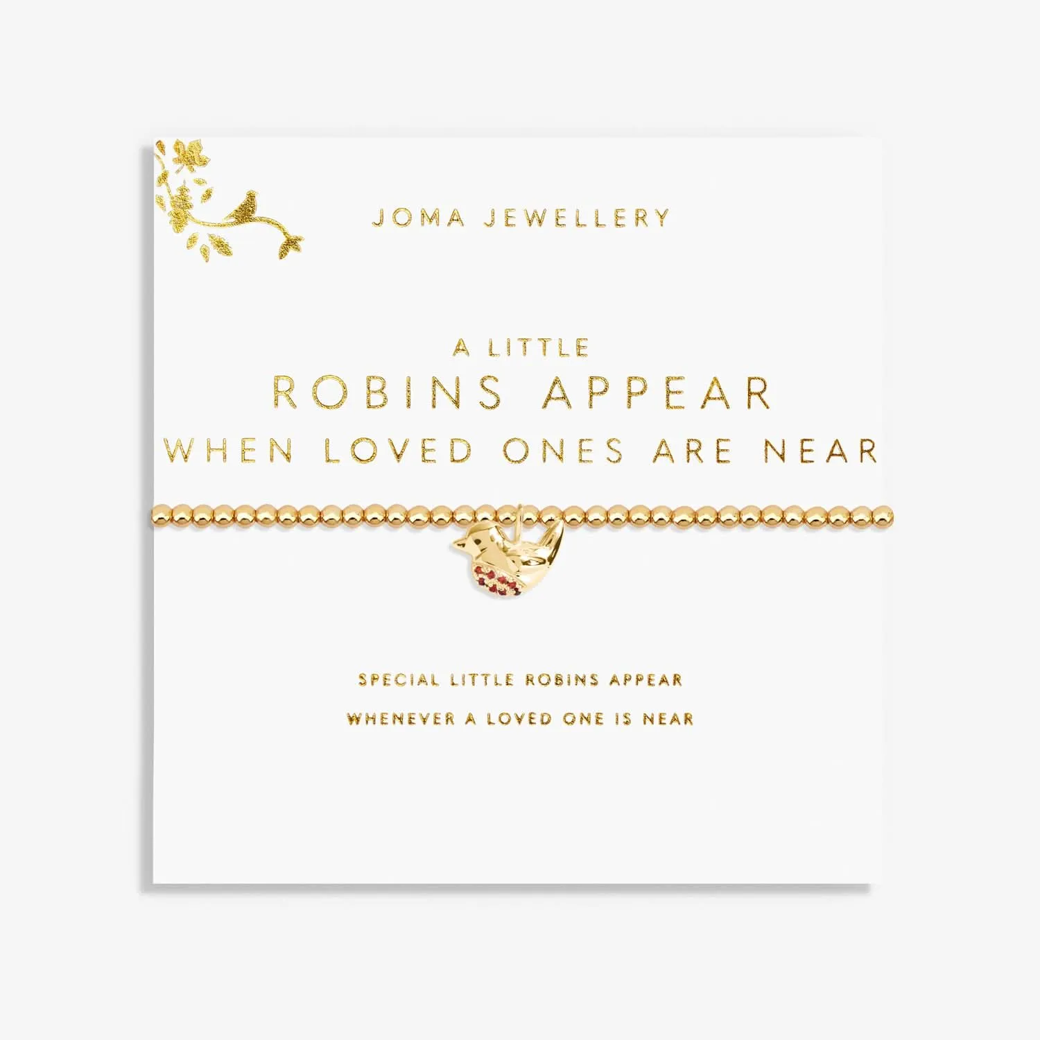 A Little Robins Appear When Loved Ones Are Near Gold Plated Bracelet 7592 Joma Jewellery