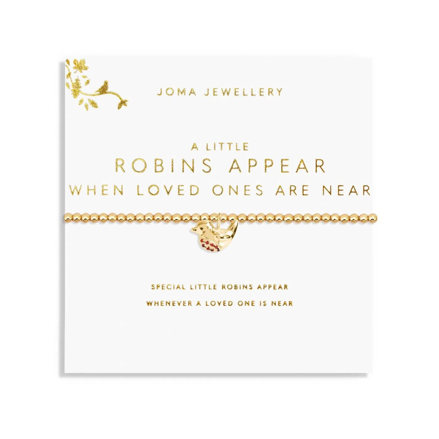 A Little Robins Appear When Loved Ones Are Near Gold Plated Bracelet 7592 Joma Jewellery