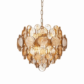 Acton Modern Antique Gold Pendant With Amber Glass Detail minimalist ceiling light