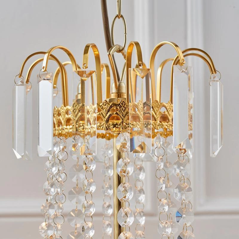 Adagio Clear Faceted Glass & Gold 9 Light Ceiling Pendant