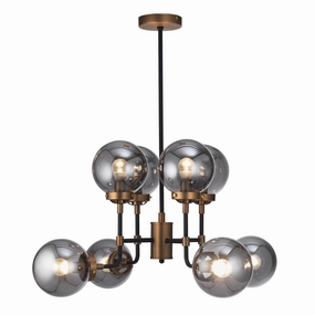 Akron Gold & Black Chandelier With Smoked Glass Shades modern ceiling lamp
