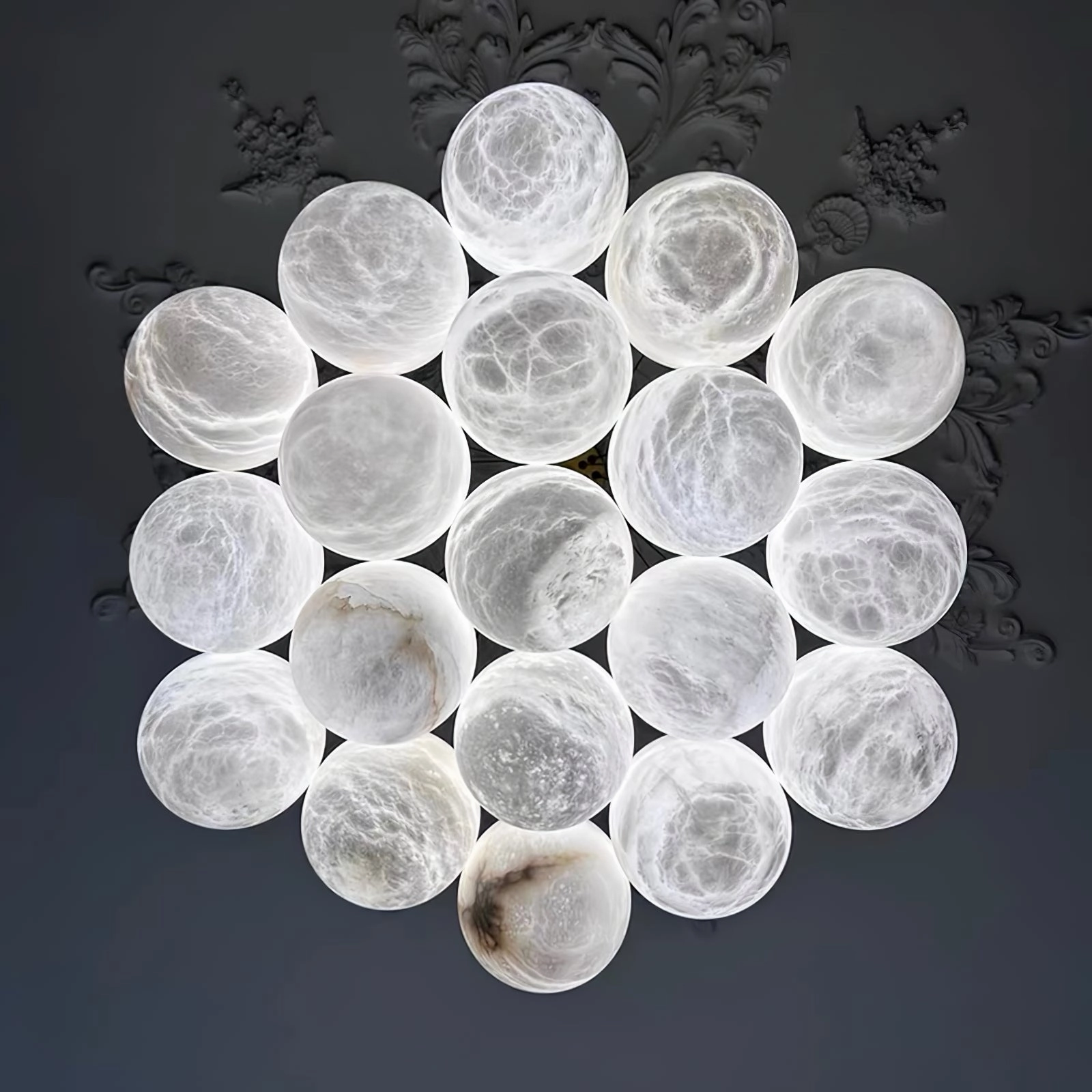 Alabaster Balls Chandelier