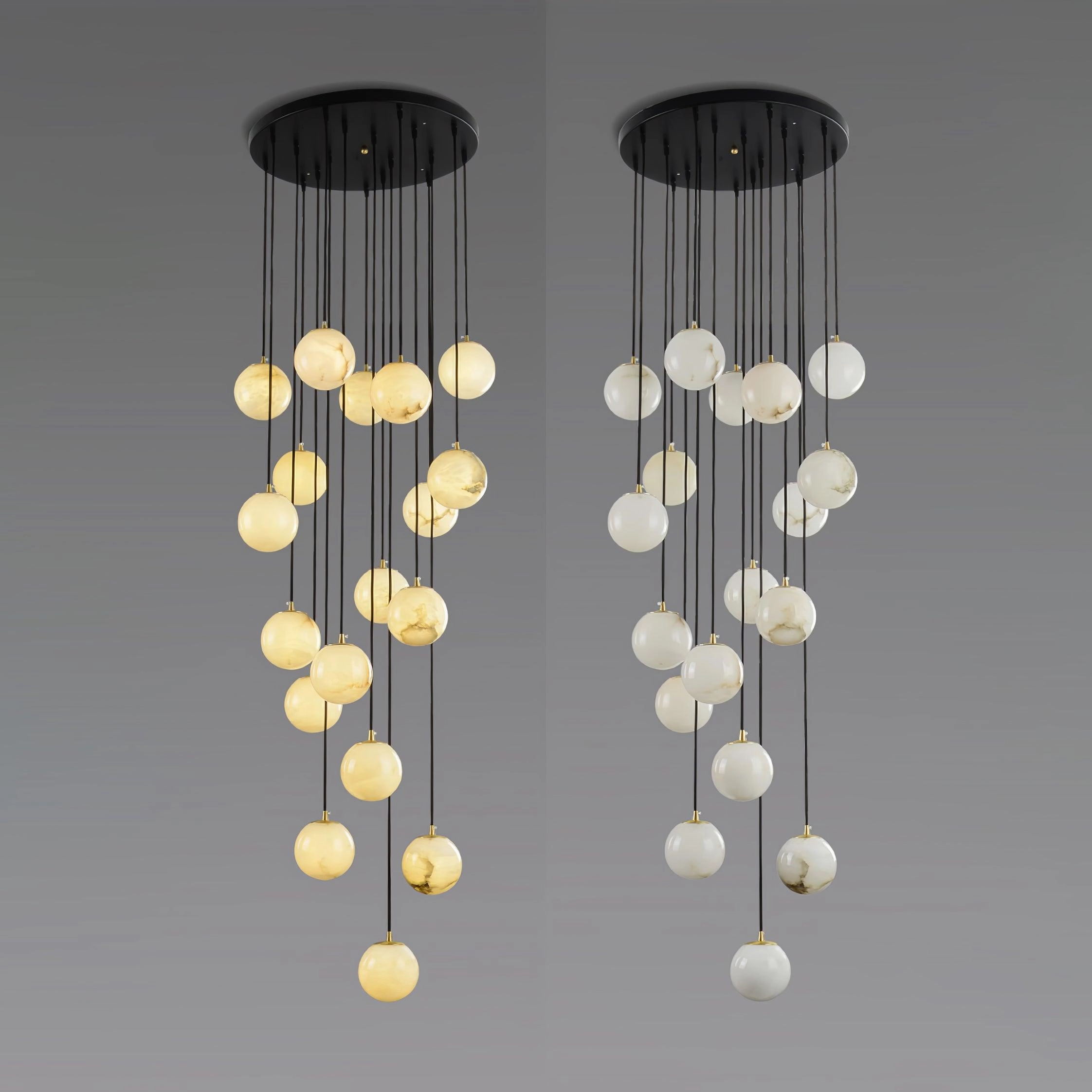 Alabaster Balls Cluster Chandelier
