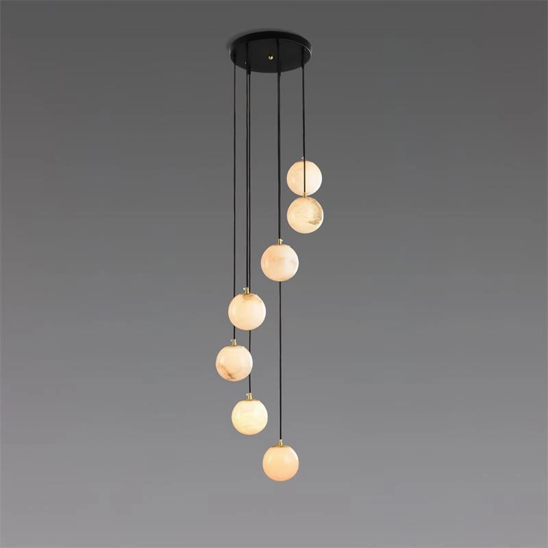 Alabaster Balls Cluster Chandelier