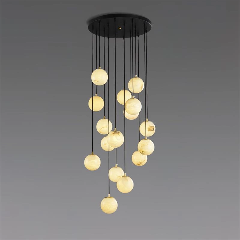 Alabaster Balls Cluster Chandelier