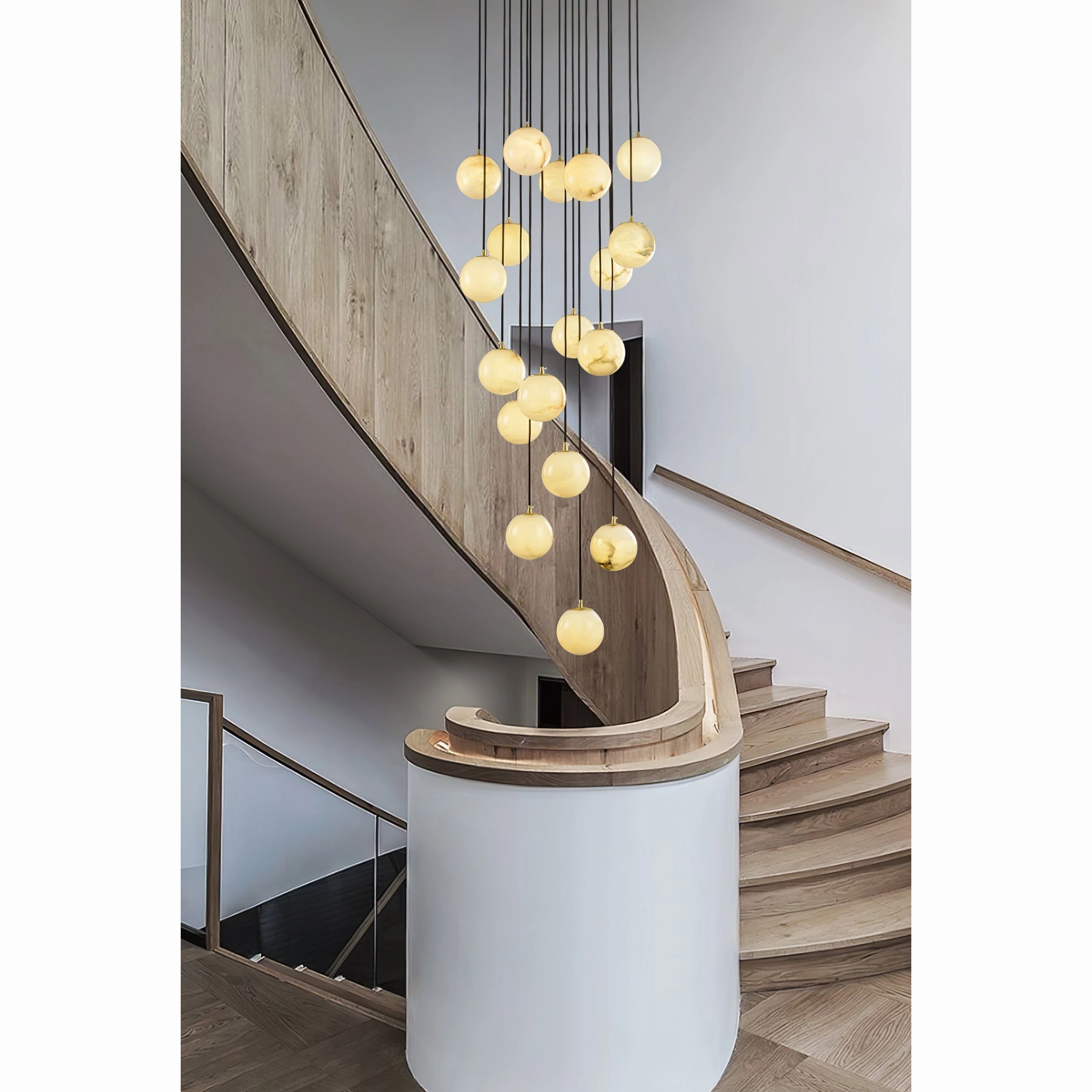 Alabaster Balls Cluster Chandelier
