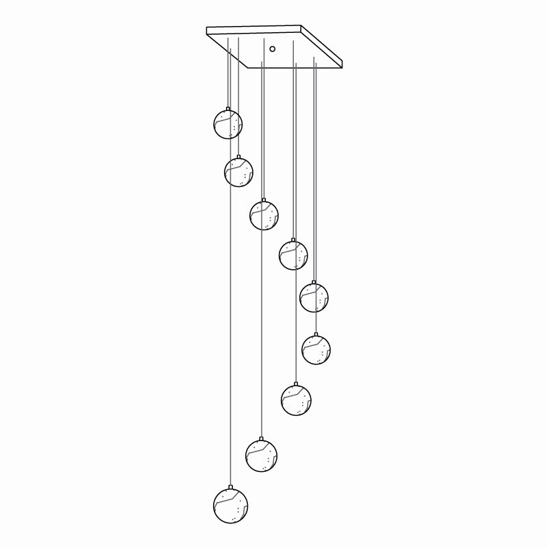 Alabaster Balls Cluster Chandelier