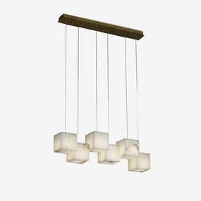 Alabaster Box Chandelier modern modeling table light