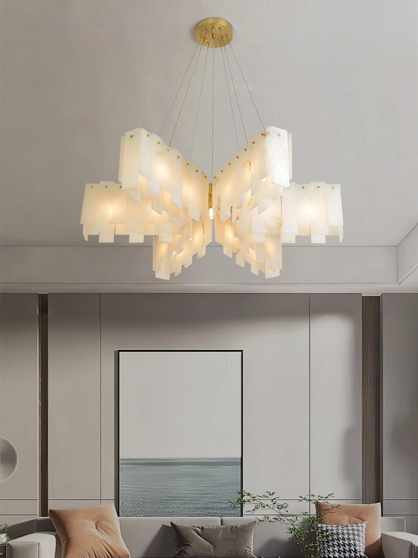 Alabaster Cascade Tiered Chandelier