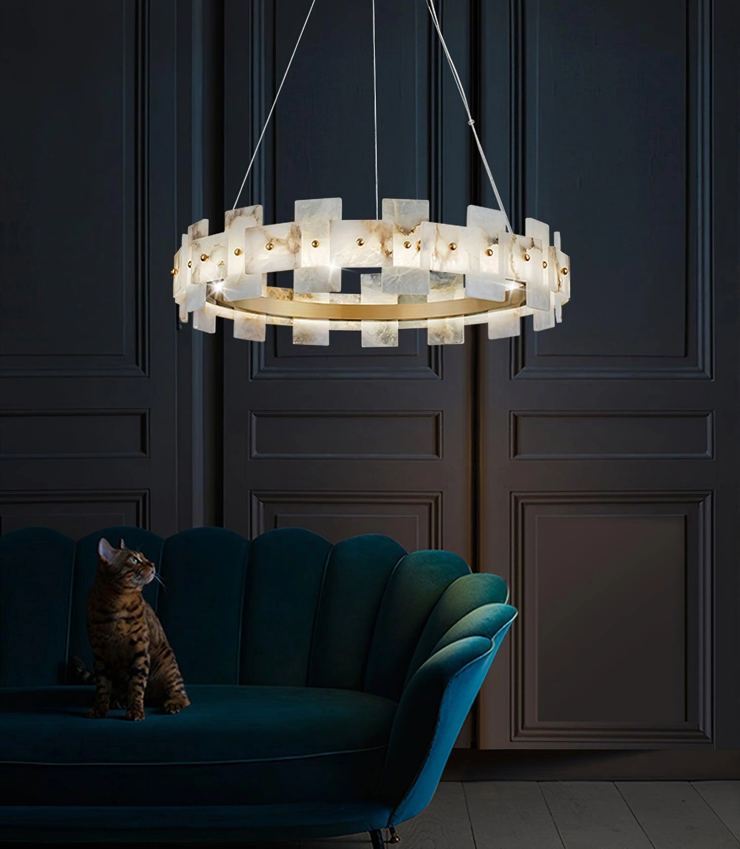 Alabaster Halo Chandelier
