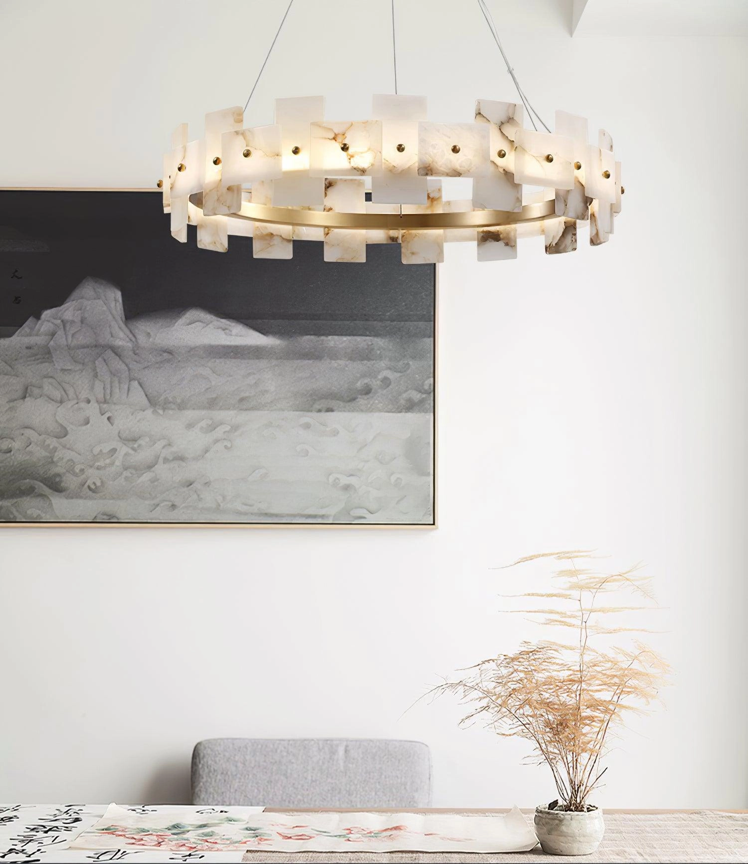 Alabaster Halo Chandelier