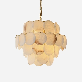 Alabaster Shell Brass Chandelier modern modeling table light