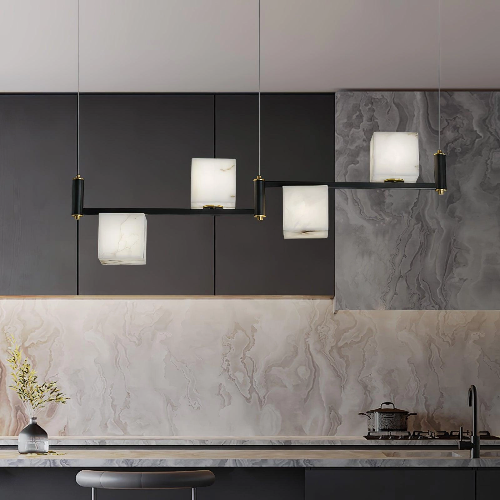 Alabaster Square Box Chandelier