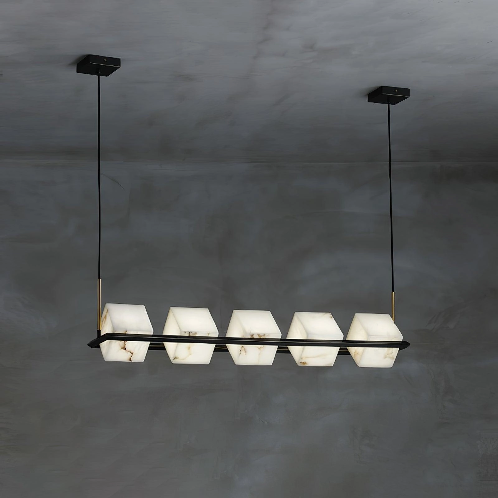 Alabaster Square Box Chandelier