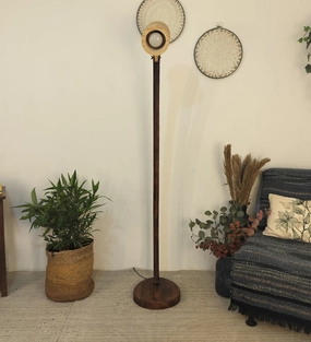 Alice Wooden Floor Lamp with Brown Base (BULB NOT INCLUDED) garden LED light