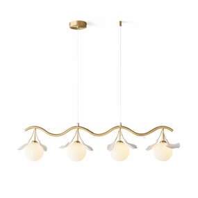 Allanie Gingko Long Chandelier flowerpot LED lamp