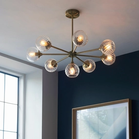 Allegra 8 Light Brass Pendant - Glass Shades simple ceiling design light