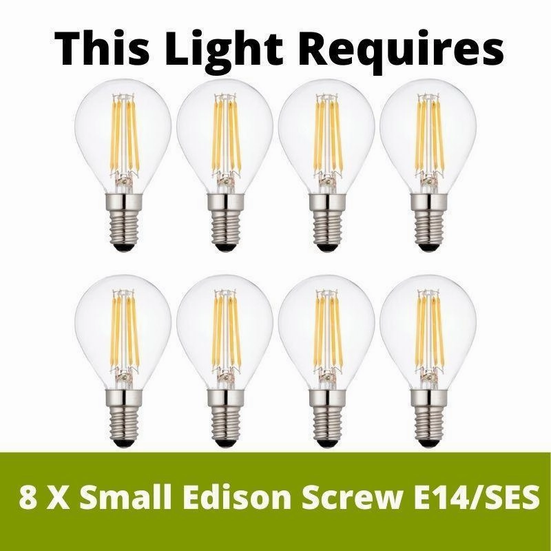 Allegra 8 Light Brass Pendant - Glass Shades