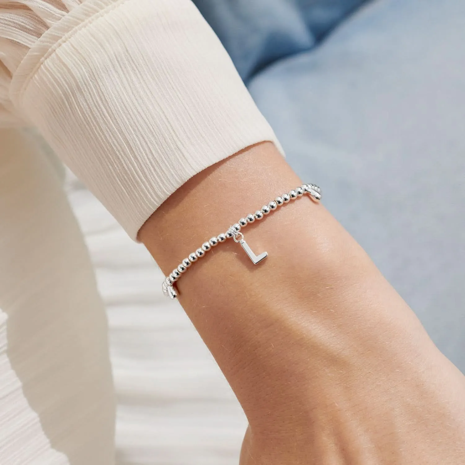 Alphabet A Little L Silver Plated Bracelet 7753 Joma Jewellery