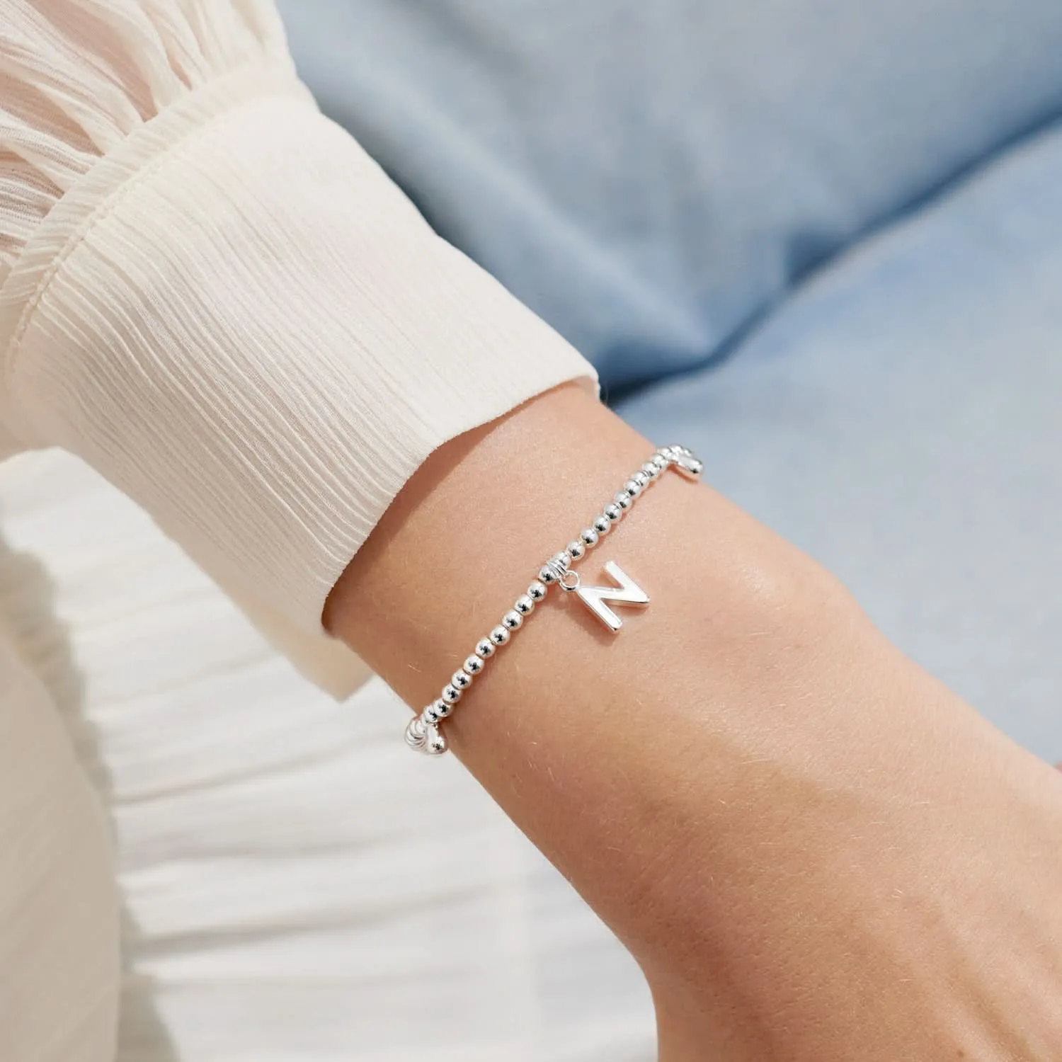 Alphabet A Little N Silver Plated Bracelet 7755 Joma Jewellery
