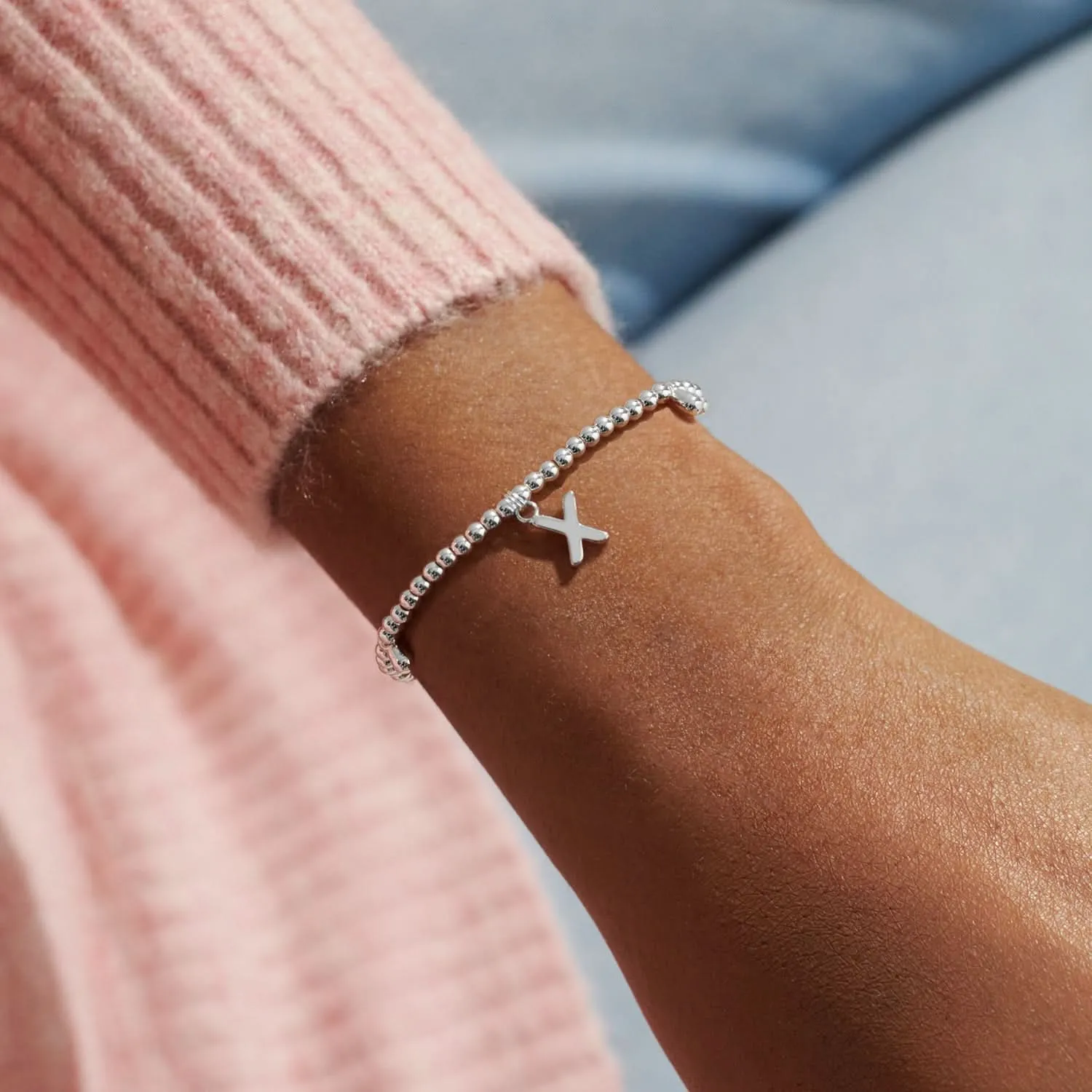 Alphabet A Little X Silver Plated Bracelet 7765 Joma Jewellery